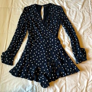 Zara Blue polka dot Romper